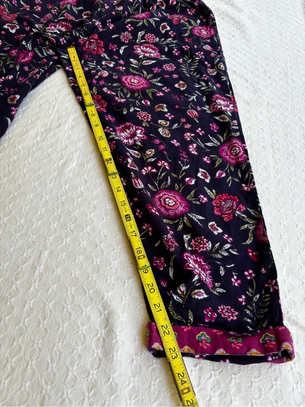 Sundance Navy and Pink Floral Pajama Bottoms - Picture 10 of 11